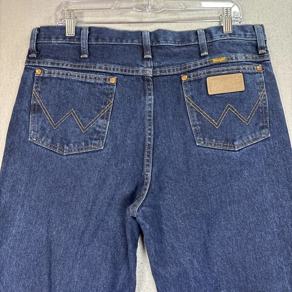 Wrangler 936DSD Men's Straight Slim Fit Dark Stone Denim Blue Jeans 35X34